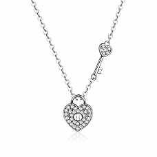 Heart & Lock Pendant Necklace PWB529