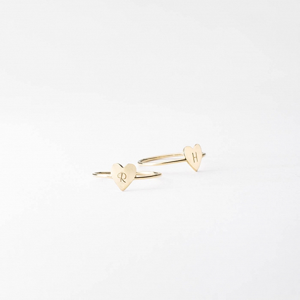 Heart Ring with Initials PW839