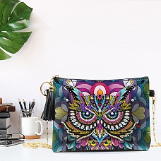 DIY Leather Shoulder Bag Diamond Painting Owl PW628