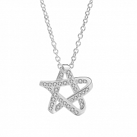925 Sterling Silver Hexagram Necklace PWB371