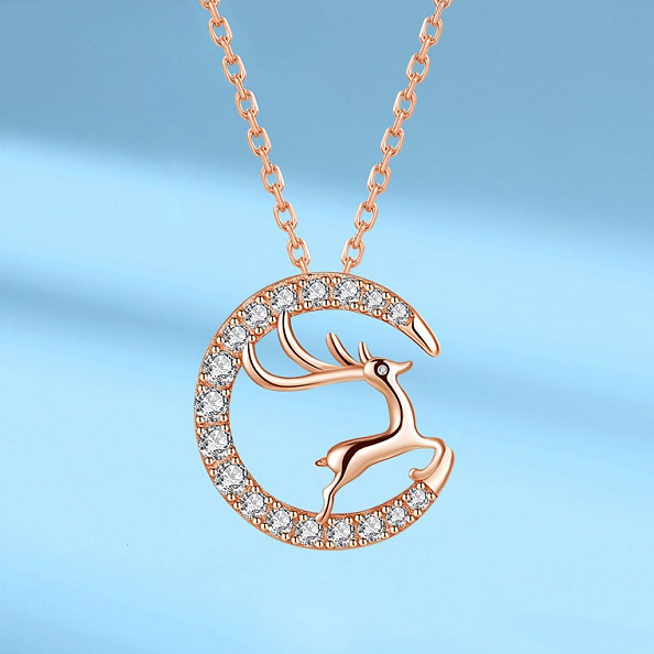 Sparkly Elk Necklace PWB344
