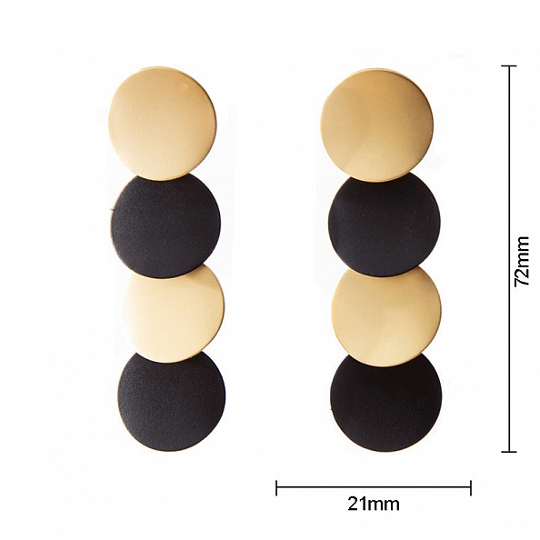 Retro black and gold eardrop PWB131