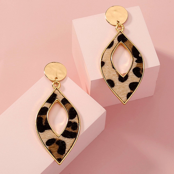 Drop shape leopard earrings PWB127