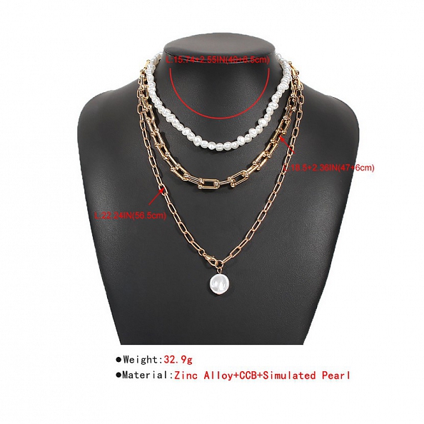 Simple multi-layer irregular necklace PWB213