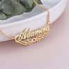 Angel Wing Name Necklace with Birthstone PW937
