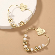 Cute heart shape pearl earrings PWB128