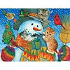 Snowman and Cats Full Drill 5D Diamond Painting Kit PW473