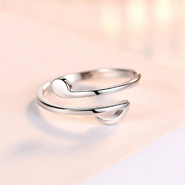 S925 Sterling Silver Musical Note Ring PWB236