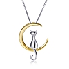 Moon and Cat Pendant Necklace PWB481