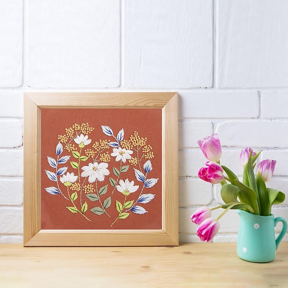 Fresh Flower-Embroidery Kit(30x30cm) PW674