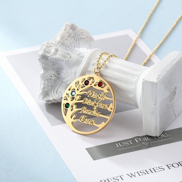 Custom Family Tree Name Pendant Necklace PW901