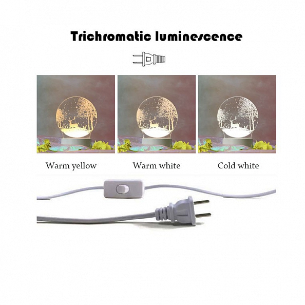 3D Illusion Lamp Forever Love Acrylic LED Night Light Gift PW575