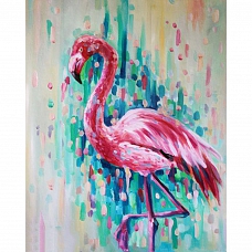 Diy Frameless Paint By Number Kits -  Pink Bird PW653
