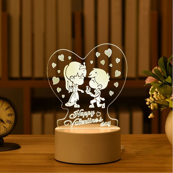 Customized 3D Romantic Propose Illusion Lamp Valentine Gift  PW561