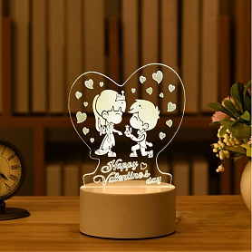 Customized 3D Romantic Propose Illusion Lamp Valentine Gift  PW561