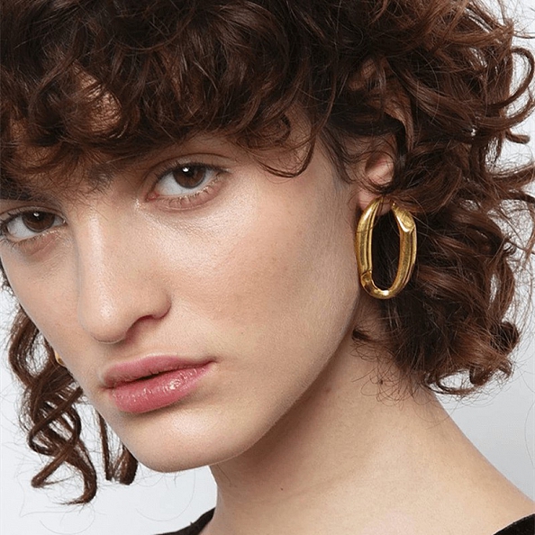 U-shape Retro Metal Hoop Earrings PWB075