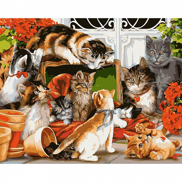 DIY Paint By Number Kits-Lovely Cats (40*50 CM) PW616