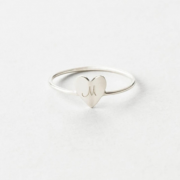 Heart Ring with Initials PW839