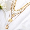 Geometric Crystal Multilayer Pendants Necklaces PW927