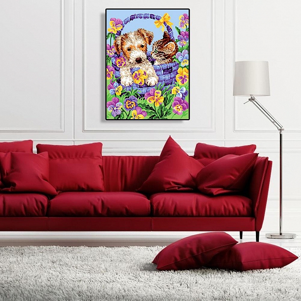 DIY Paint By Numbers Kit(40x50cm) Cat Dog-PW768