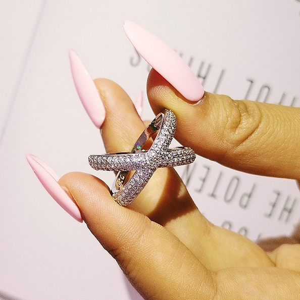 925 Sterling Silver X-shape Ring PWB252