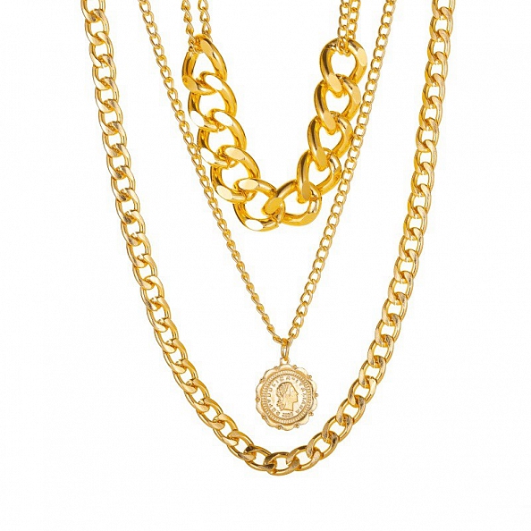 Multilayer Portraits and COINS Necklace PW947