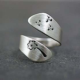 Natural landscape engraved ring PWB219