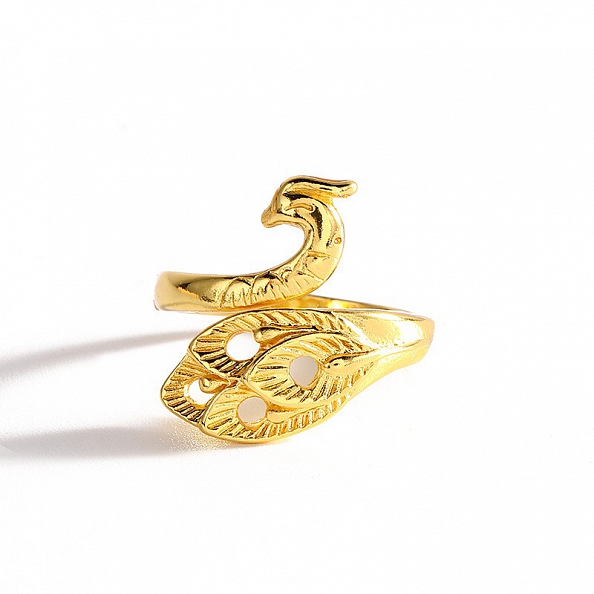 Silver Peacock Charm Ring PWB533