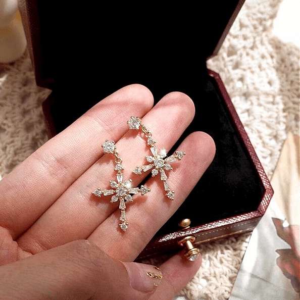 Crystal Cross Earrings PWB265