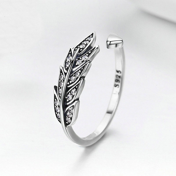 925 Sterling Silver Tree Leaf Ring PWB561