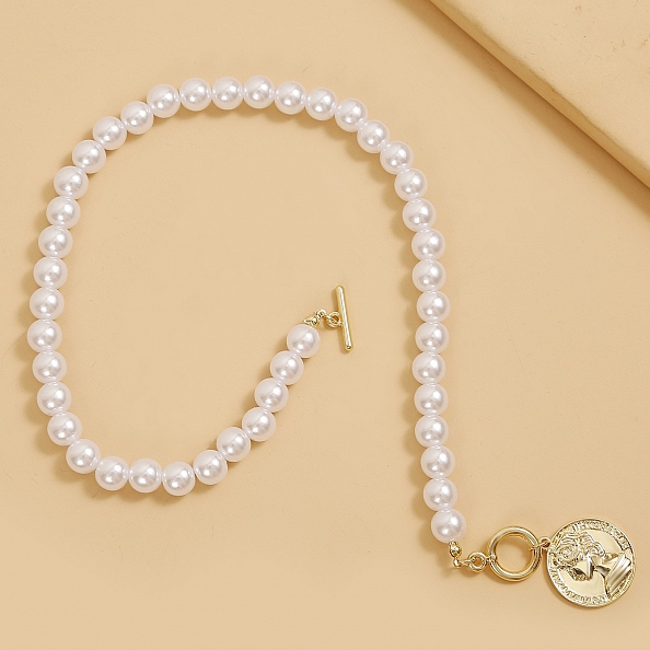 Pearl and coin necklace PW940