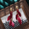  Boho Gypsy Feather Long Earrings PWB034