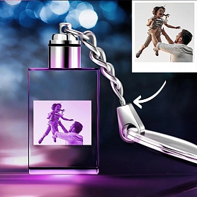 Custom  Photo Crystal Key Chain Square PW342