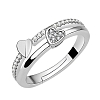 Romantic Two-heart Silver Ring PWB503