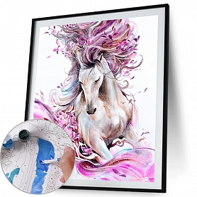 DIY Paint By Numbers Kit(40x50cm) Flower Horse-PW765