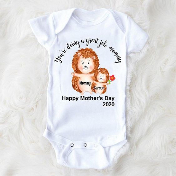Custom Hedgehog Mother's Day Baby Onesies PW151