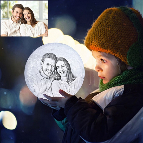 Moon Lamp With Photo Two Colors PW027