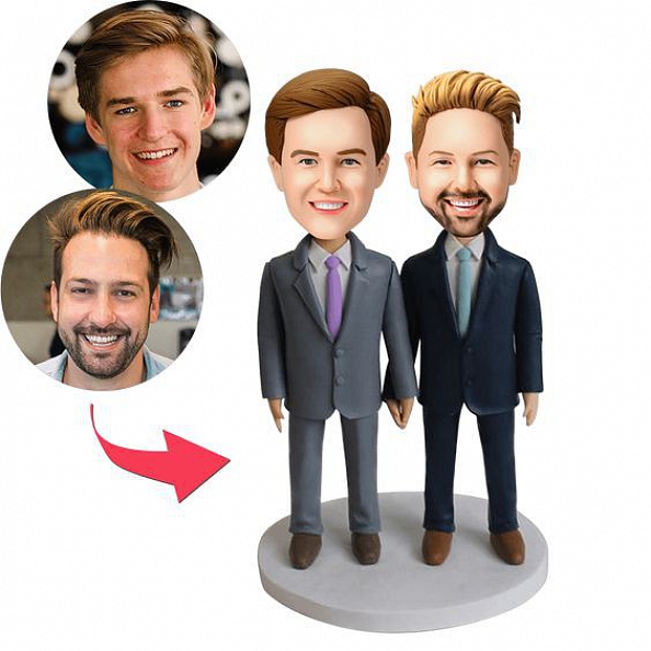 Same-sex Male Couple Custom Bobblehead PW322