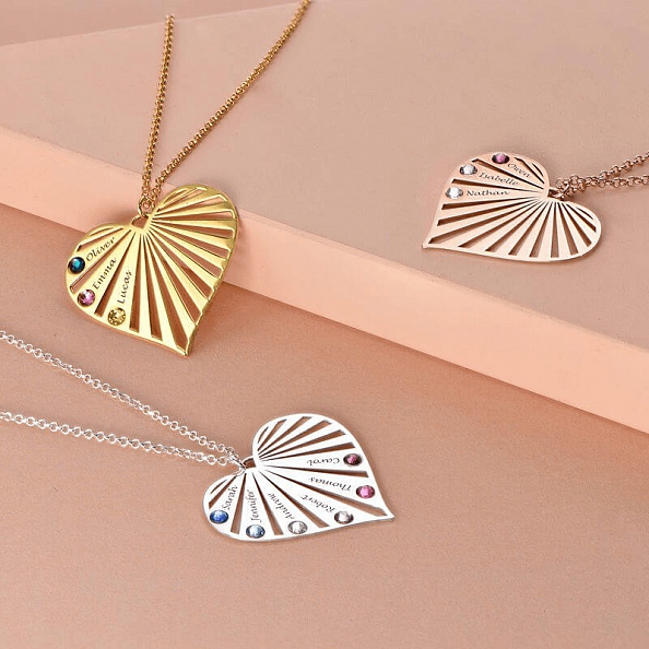 Engraved Birthstone Necklace PWB192