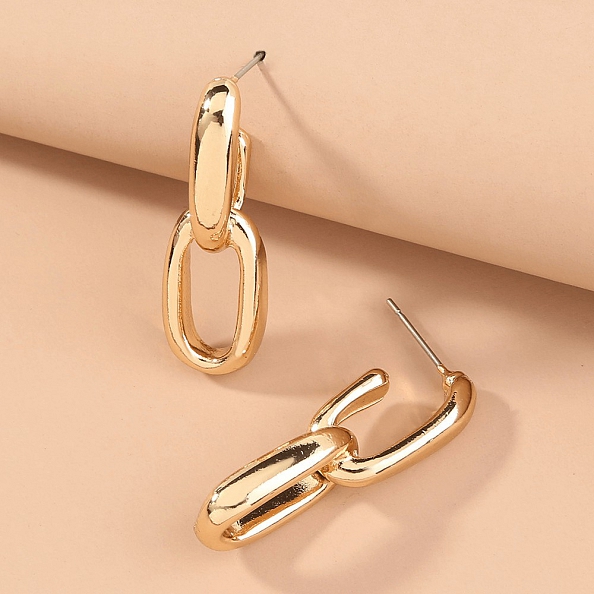Exaggerated metal chain earrings PWB129
