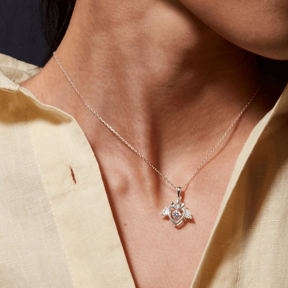 S925 Angle Wings Badass Sparkling Necklace PWB215