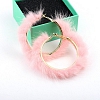 Mink fur big hoop Earrings PWB076