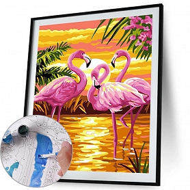 DIY Paint By Numbers Kit(40x50cm) Flamingo- PW756