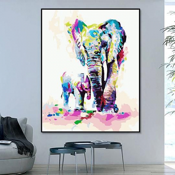 Elephant Paint By Numbers Kits PW100