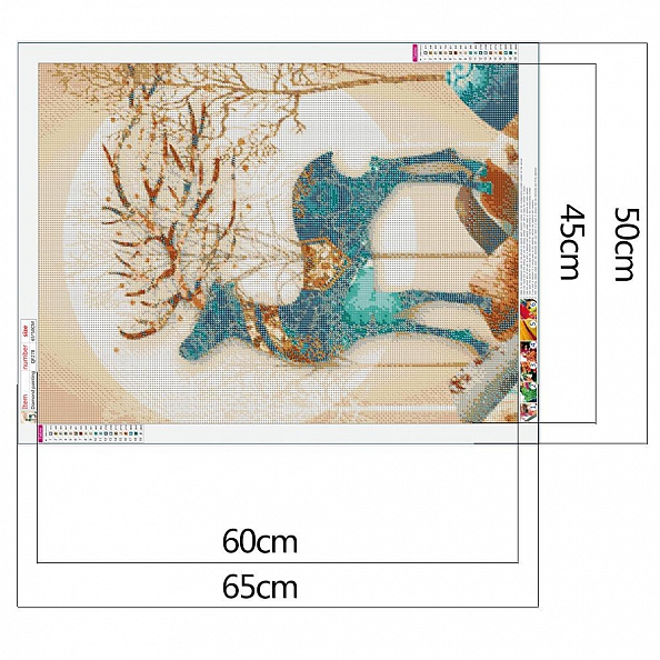 DIY Full Round Diamond Painting(50*65cm) - Elk PW777