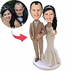 Wedding With Creamy White Suit Custom Bobblehead PW314