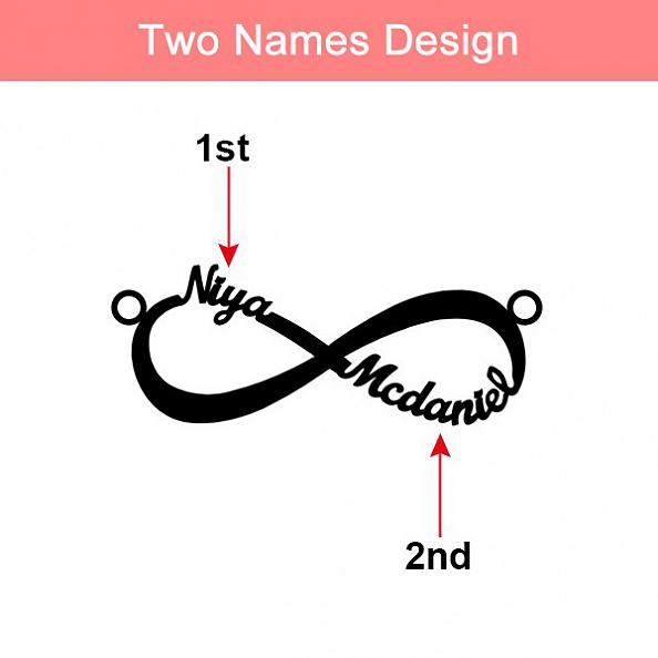 Personalized Infinity Name Necklace Sterling Silver PW906