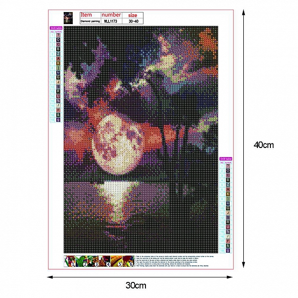 DIY Full Drill Round Diamond Painting-Full Moon PW695