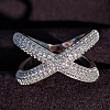 925 Sterling Silver X-shape Ring PWB252