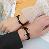 Couple Magnetic Attraction Bracelet with Mountains and Rivers Carved Charm PW824